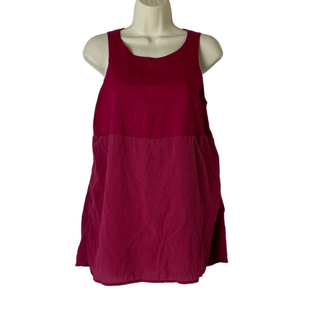 Madewell Magenta Pink Silk Sunbask Tunic Tank Size Small